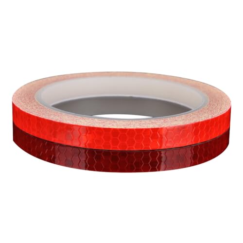 Slakerbe 2 Stück Reflektierendes Klebeband,1cmX8m Wasserbest Reflektorband Selbstklebend Fahrrad Reflektoren Warnklebeband Aufkleber für Autos Fahrräder Helme Motorräder,Rot von Slakerbe