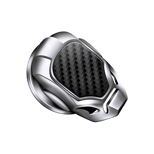 Slakerbe Auto-Startknopf Abdeckung, Universal Anti-Kratzer 3D-Stil Auto Button Switch Abdeckung Selbstklebend Zink-Legierung Knopfabdeckung Silber von Slakerbe
