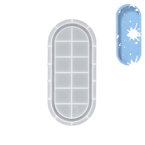 Slakerbe Harz Aufbewahrung Tablett Silikon Form Oval Selbstklebend DIY Gips Beton Zement Scheibe Moderner Minimalist Oval Tablett 16.5cm von Slakerbe