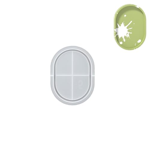 Slakerbe Harz Aufbewahrung Tablett Silikon Form Oval Selbstklebend DIY Gips Beton Zement Scheibe Moderner Minimalist Oval Tablett 16.5cm von Slakerbe