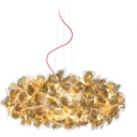 Slamp Clizia Mama non Mama Suspension Large Gold, Textilkabel: rot von Slamp
