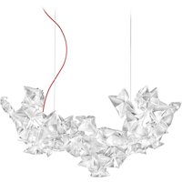 Slamp Hanami Suspension Small prisma, Textilkabel: rot von Slamp