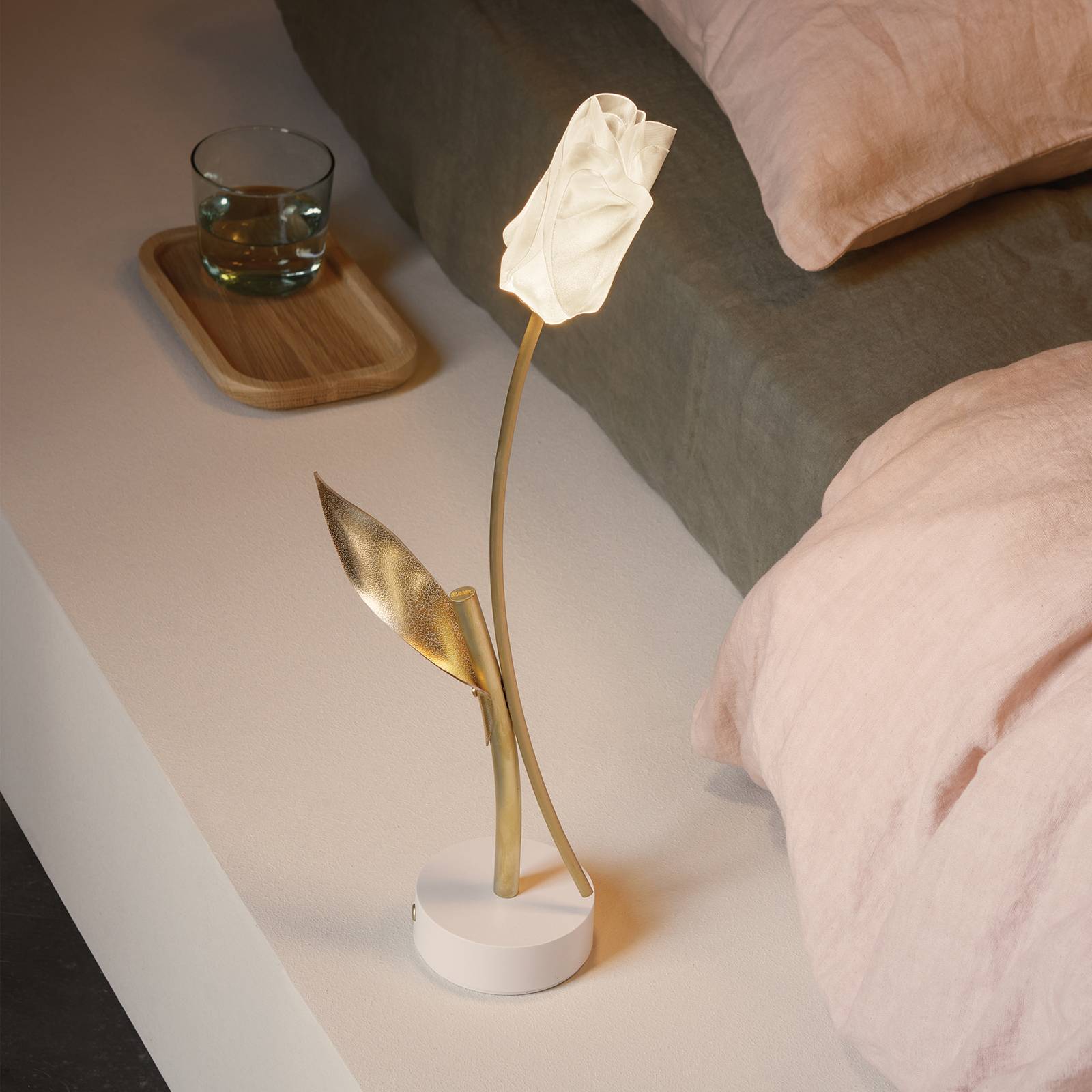 Slamp LED-Akku-Tischlampe Tulip, Fuß weiß von Slamp