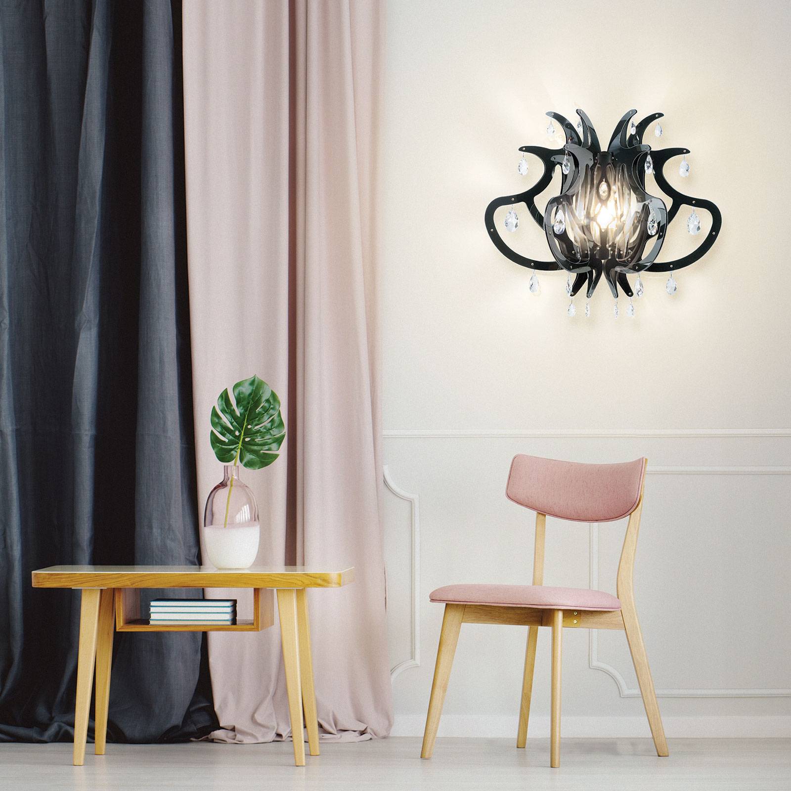 Slamp Medusa Designer-Wandleuchte, schwarz von Slamp