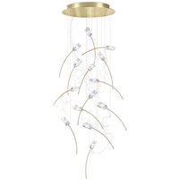 Slamp Tulip 14 Round LED Suspension prisma / Messing von Slamp