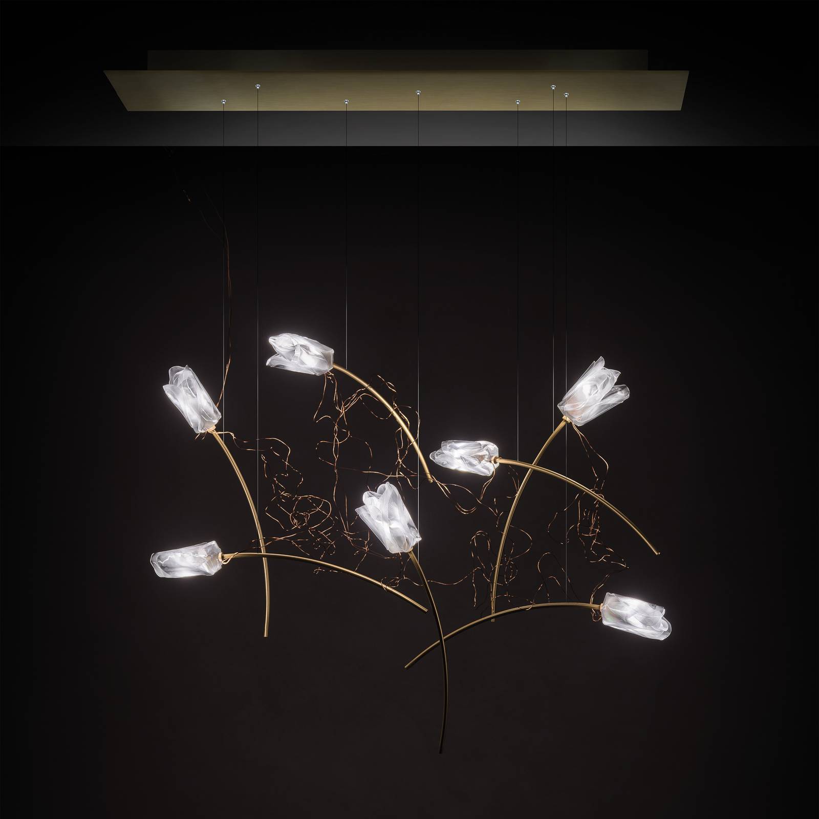 Slamp Tulip 7 LED-Hängelampe prisma/messing eckig Slamp Tulip 7 LED-Hängelampe prisma/messing eckig von Slamp