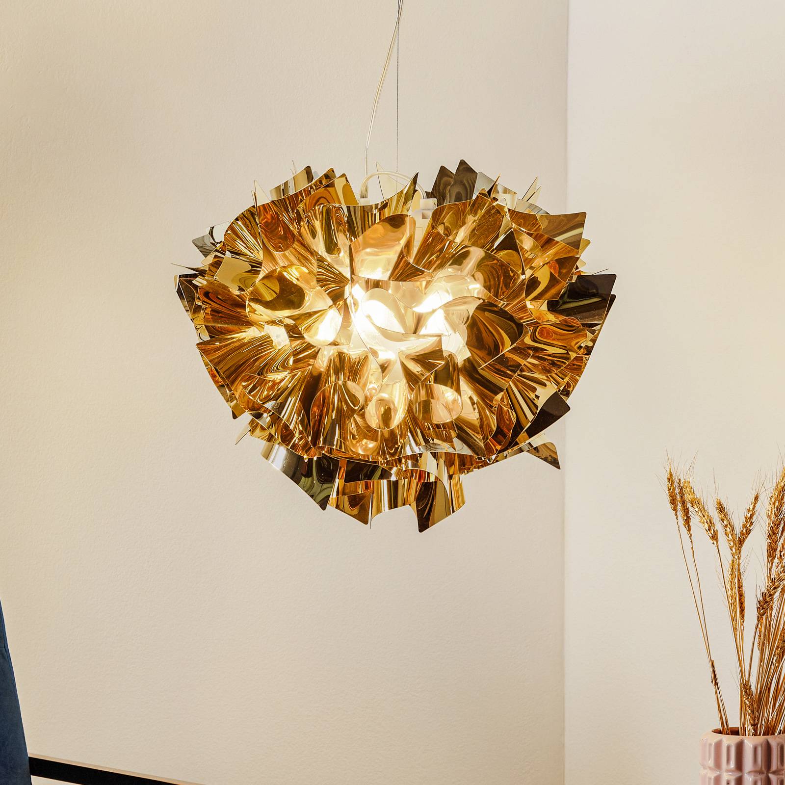 Slamp Veli Design-Hängeleuchte, Ø 42cm, gold von Slamp