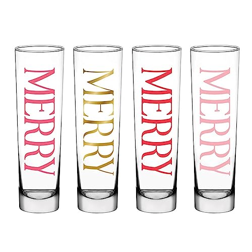 Slant Collections Weihnachtsfeier-Glas-Set, flach, ohne Stiel, Champagnergläser, 4 Stück, Merry Merry Slant Collections Weihnachtsfeier-Glas-Set, flach, ohne Stiel, Champagnergläser, 4 Stück, Merry Merry von Slant