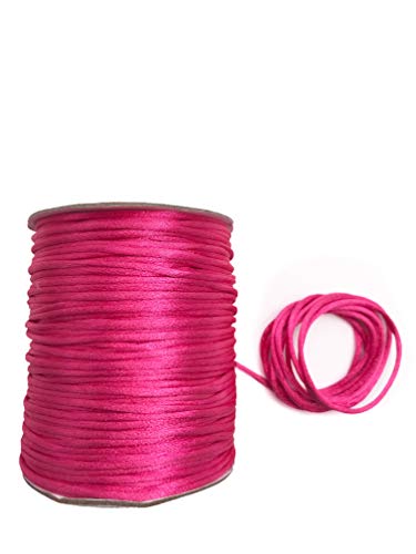 Slantastoffe 5 m Satinkordel, Satinschnur, frei Farbwahl, 2mm, 12 Farben (Pink) von Slantastoffe