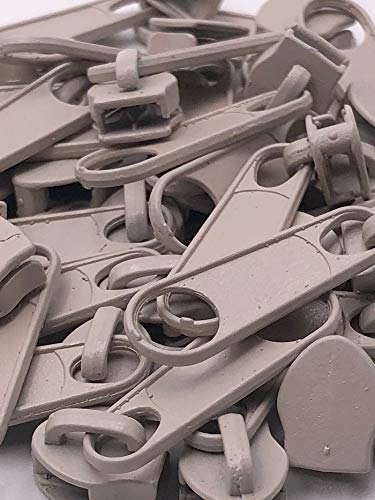Slantastoffe 20 Zipper Schieber für 5mm Reißverschluss endlos 27 Farben (Beige) von Slantastoffe