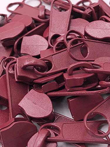 Slantastoffe 20 Zipper Schieber für 5mm Reißverschluss endlos 27 Farben (Bordeaux) von Slantastoffe