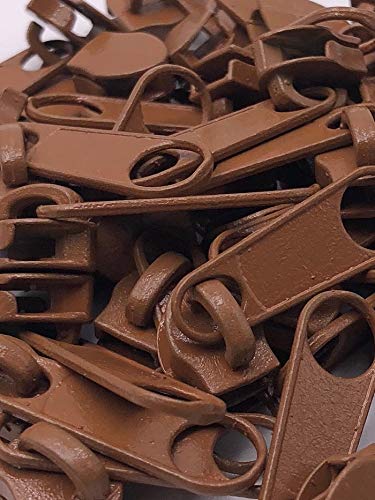 Slantastoffe 20 Zipper Schieber für 5mm Reißverschluss endlos 27 Farben (Mittelbraun) von Slantastoffe