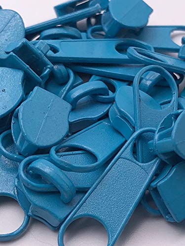 Slantastoffe 20 Zipper Schieber für 5mm Reißverschluss endlos 27 Farben (Türkis) von Slantastoffe