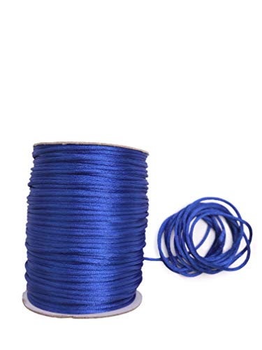 Slantastoffe 5 m Satinkordel, Satinschnur, frei Farbwahl, 2mm, 12 Farben (Royalblau) von Slantastoffe
