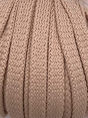 Slantastoffe 5m Kordel Polyester 8mm flach Schnur Turnbeutel Seil 9 Farben (Beige) von Slantastoffe