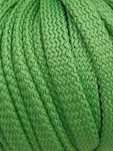 Slantastoffe 5m Kordel Polyester 8mm flach Schnur Turnbeutel Seil 9 Farben (Grün) von Slantastoffe