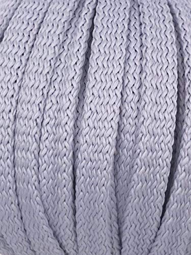 Slantastoffe 5m Kordel Polyester 8mm flach Schnur Turnbeutel Seil 9 Farben (Silbergrau) von Slantastoffe