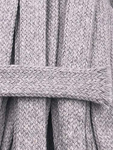 Slantastoffe Kordel Baumwolle 18mm flach Schnur Turnbeutel Seil (Grau meliert, 4m) von Slantastoffe