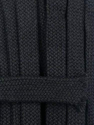Slantastoffe Kordel Baumwolle 18mm flach Schnur Turnbeutel Seil (Schwarz, 2m) von Slantastoffe