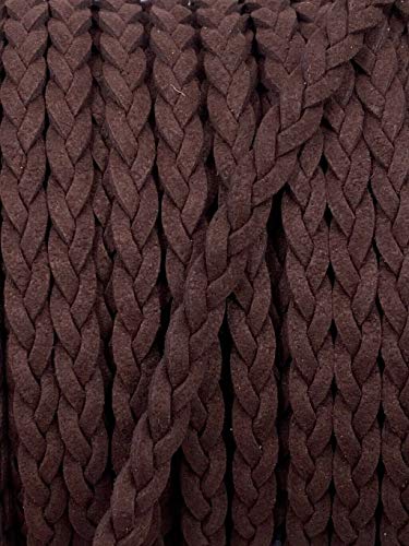 Slantastoffe Wildlederband Webband geflochten Schnur 8 Farben (Choco, 4m) von Slantastoffe