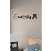 Herzlichen Glückwunsch Absolvieren Vinyl Wand Art Aufkleber Haus Dekor Dekoration Schriftzug Inspirierende Erhebend Motivierend Zitat von SlapArtDesign