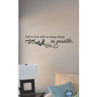 Verliebe Dich in So Viele Vinyl Wand Kunst Aufkleber Haus Dekor Dekoration Schriftzug Zitat Inspirierende Erhebend Motivierend von SlapArtDesign