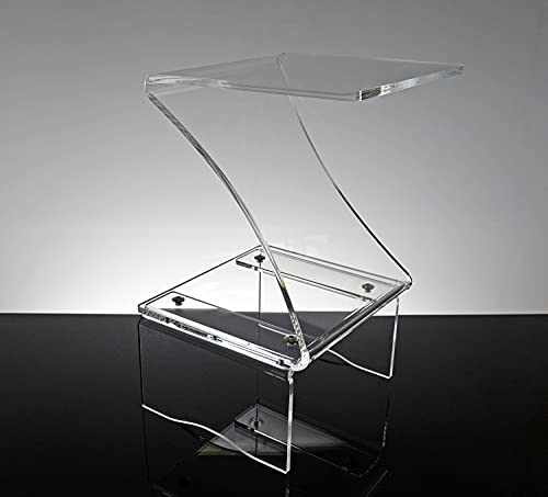 Slato NOX Couchtisch mit zwei Etagen für Wohnzimmer, Couchtisch, Couchtisch, modernes Design aus Plexig, transparent, Made in Italy von Slato