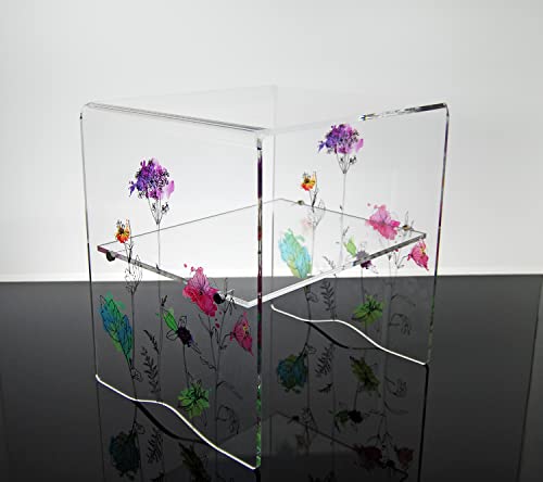 Slato Moderner Couchtisch für Wohnzimmer oder Schlafzimmer aus transparentem Acrylkristall mit Java-Aufdruck von Slato