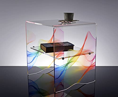 Slato Niedriger Couchtisch im modernen Design aus Plex, transparent mit ungiftigem Druck von Maia von Slato
