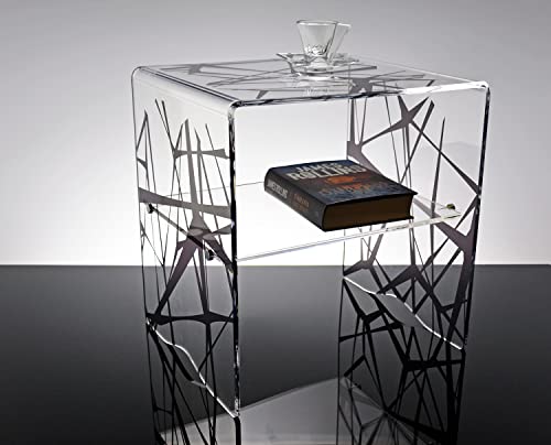 Slato Niedriger Couchtisch im modernen Design aus Plex, transparent mit ungiftigem Monddruck von Slato