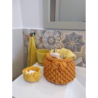 Orange Garnkorb Bat/Kleiner Korb/Rundkorb/Häkel-Organizer-/Lagerkorb von SlavAndSo