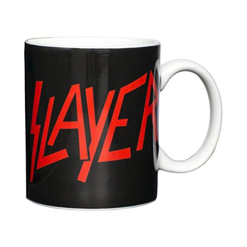 Slayer Kaffeetasse Logo, Porzellan, schwarz, 8 cm, 1 Stück (1er Pack) von Slayer