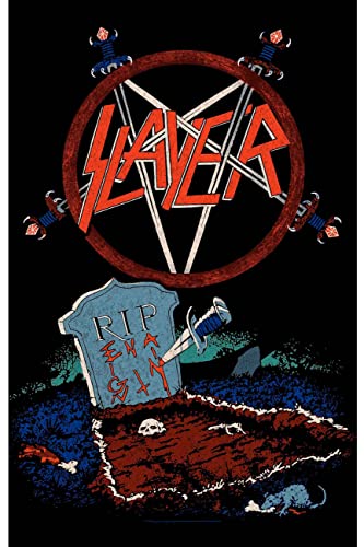 Slayer Plakat Reign in Pain, offizielles schwarzes Textile Flagge, 70 cm x 106 cm von Slayer