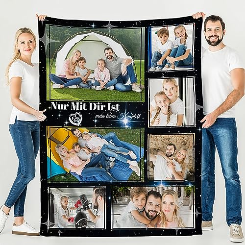 Sleeable Decke Personalisierte mit Foto - Personalisierte Fotodecke für Kinder - Flauschige Kuscheldecke Tochtere- Decke mit Foto von Sleeable