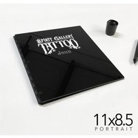 11x8, 5 Hochformat Glänzend Schwarz Portfolio Letter Größe Business Ordner Fall Professionelle Präsentation Buch Mit Schwarzen Scharnieren von SleekPortfolios