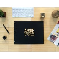 Mappe Gold Matt Schwarz 11x14 Querformat Buchhülle Schneckenmappe Folio - Buchpräsentation von SleekPortfolios