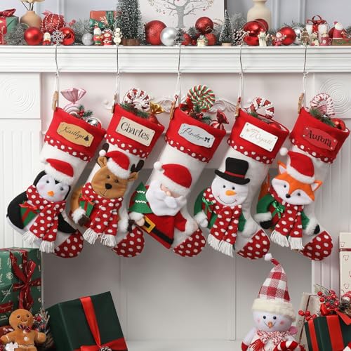 Sleeleece Weihnachtsstrumpf Personalisiert,Nikolausstrumpf Personalisiert mit Benutzerdefinierte Namen,Großer Weihnachtsstrumpf mit 3D Puppen Nikolausstiefel für Weihnachten Familienfeiertage Dekor Sleeleece Weihnachtsstrumpf Personalisiert,Nikolausstrumpf Personalisiert mit Benutzerdefinierte Namen,Großer Weihnachtsstrumpf mit 3D Puppen Nikolausstiefel für Weihnachten Familienfeiertage Dekor von Sleeleece