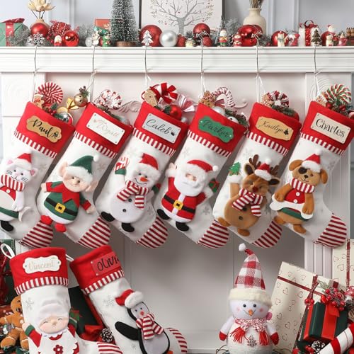 Sleeleece Weihnachtsstrumpf Personalisiert 18Inch Großer Nikolausstrumpf mit Benutzerdefinierte Namen,Personalisierte Weihnachtsstrümpfe zum Aufhängen mit 3D Puppen,Weihnachtssocken Nikolaus Socken Sleeleece Weihnachtsstrumpf Personalisiert 18Inch Großer Nikolausstrumpf mit Benutzerdefinierte Namen,Personalisierte Weihnachtsstrümpfe zum Aufhängen mit 3D Puppen,Weihnachtssocken Nikolaus Socken von Sleeleece