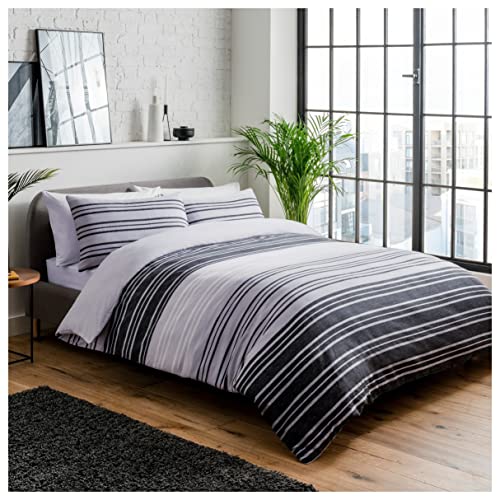 Sleepdown Bettdecke, Baumwolle Polyester, schwarz/grau, Einzelbett von Sleepdown