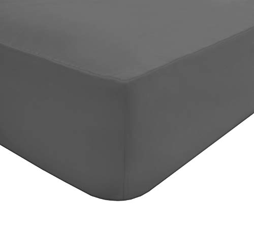 Sleepdown 68 Pick Extra Deep Fiited Sheet Grey Bettwäsche-Set, Polyester, Grau, Super King von Sleepdown