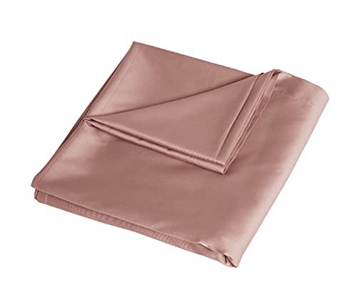 Sleepdown Bettlaken, 100% Baumwollsatin, weich, gemütlich, Fadenzahl 300, Luxus-Bettwäsche, 180 x 240 cm, Rosa von Sleepdown