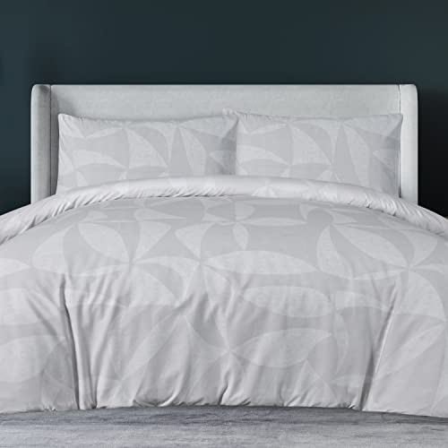 Sleepdown Wende-Bettwäsche-Set mit Kissenbezügen, strukturiert, Geo-Design, weich, pflegeleicht, für Doppelbett (200 x 200 cm) von Sleepdown