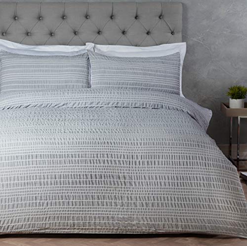 Sleepdown Bettwäsche-Set mit Kissenbezügen, Doppelbett, 200 x 200 cm, Polyester, Grau von Sleepdown