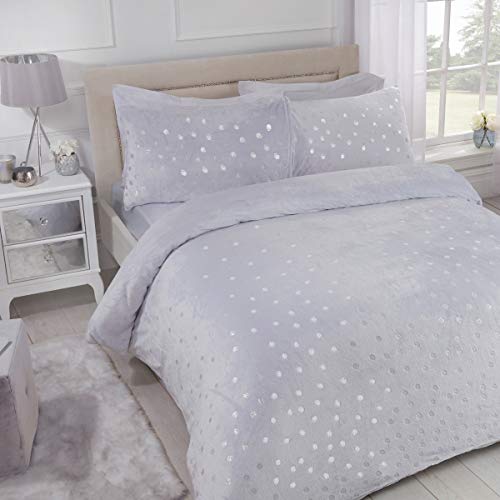 Sleepdown Bettwäscheset mit Kissenbezügen, für Doppelbett, 200 x 200 cm, Grau mit weißen Punkten Sleepdown Bettwäscheset mit Kissenbezügen, für Doppelbett, 200 x 200 cm, Grau mit weißen Punkten von Sleepdown