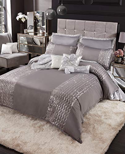 Sleepdown Caprice Glitzer-Bettwäsche, wendbar, Bedruckt, Bryony, Super-Kingsize-Bett, 220 x 260 cm von Sleepdown