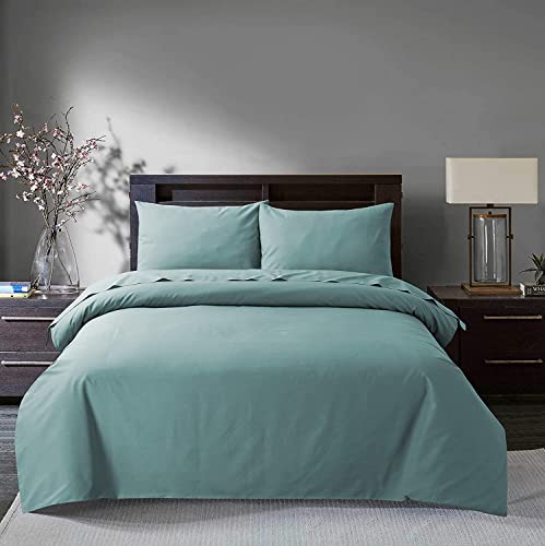 Sleepdown Bettbezug-Set, Fadenzahl 200, 100% Baumwolle, Super-King-Size-Betten, Hellblau von Sleepdown