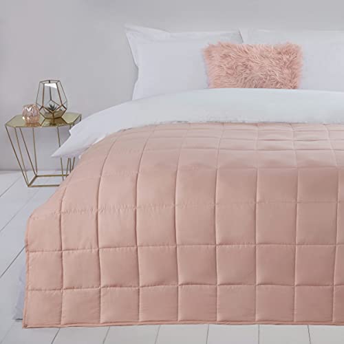 Sleepdown Gewichtete Decke, 4 kg, weiche Mikrofaser, Therapie, sensorischer Überwurf, Blush Pink, Angst, Autismus, Schlaflosigkeit, Stress, für Erwachsene und Kinder, Einzelbett – 120 cm x 150 cm von Sleepdown