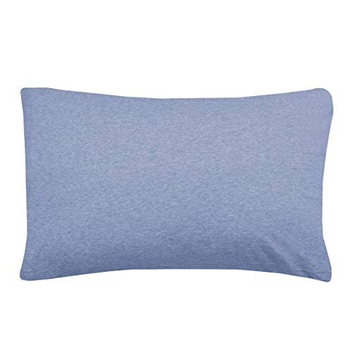 Sleepdown Jersey Melange Housewife - Standard-Kissenbezug-Set, 48 cm x 74 cm, hellblau von Sleepdown