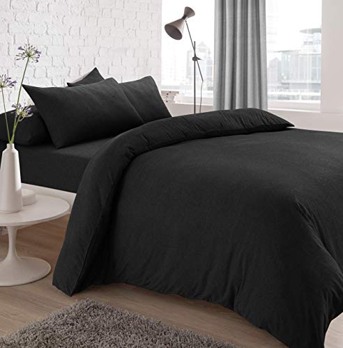 Sleepdown Jersey anthrazit Bettwäsche-Set, Polybaumwolle 52% Polyester 48Percent_Baumwolle Baumwollmischgewebe, Doppelbett von Sleepdown