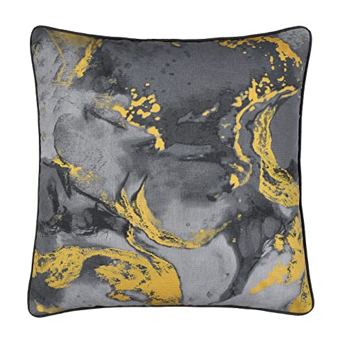 Sleepdown Kissen mit Metallic-Marmordruck, gefüllt, weich, dekorativ, Baumwolle, für Zuhause, Sofa, Schlafzimmer und Auto, 45 x 45 cm, Grau von Sleepdown